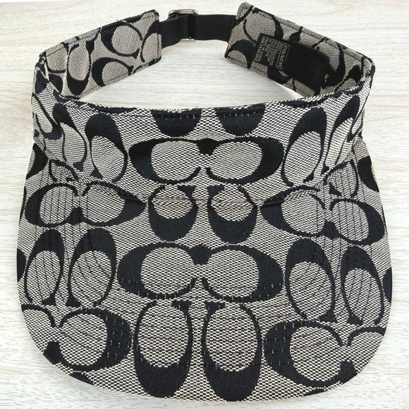 Coach Accessories - COACH‎ Signature Visor M/L Gray Black Logo Golf Beach Resort Vacation Tennis Y2K